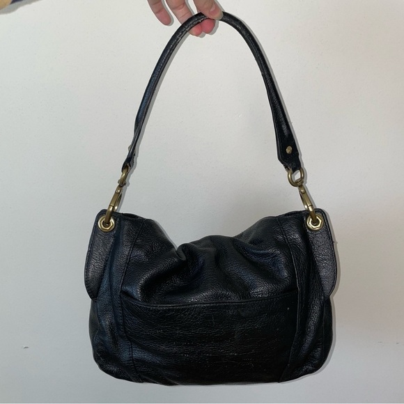 Vintage Oryany Designer Crescent Shoulder Bag black pebbled calfskin leather - Picture 2 of 11